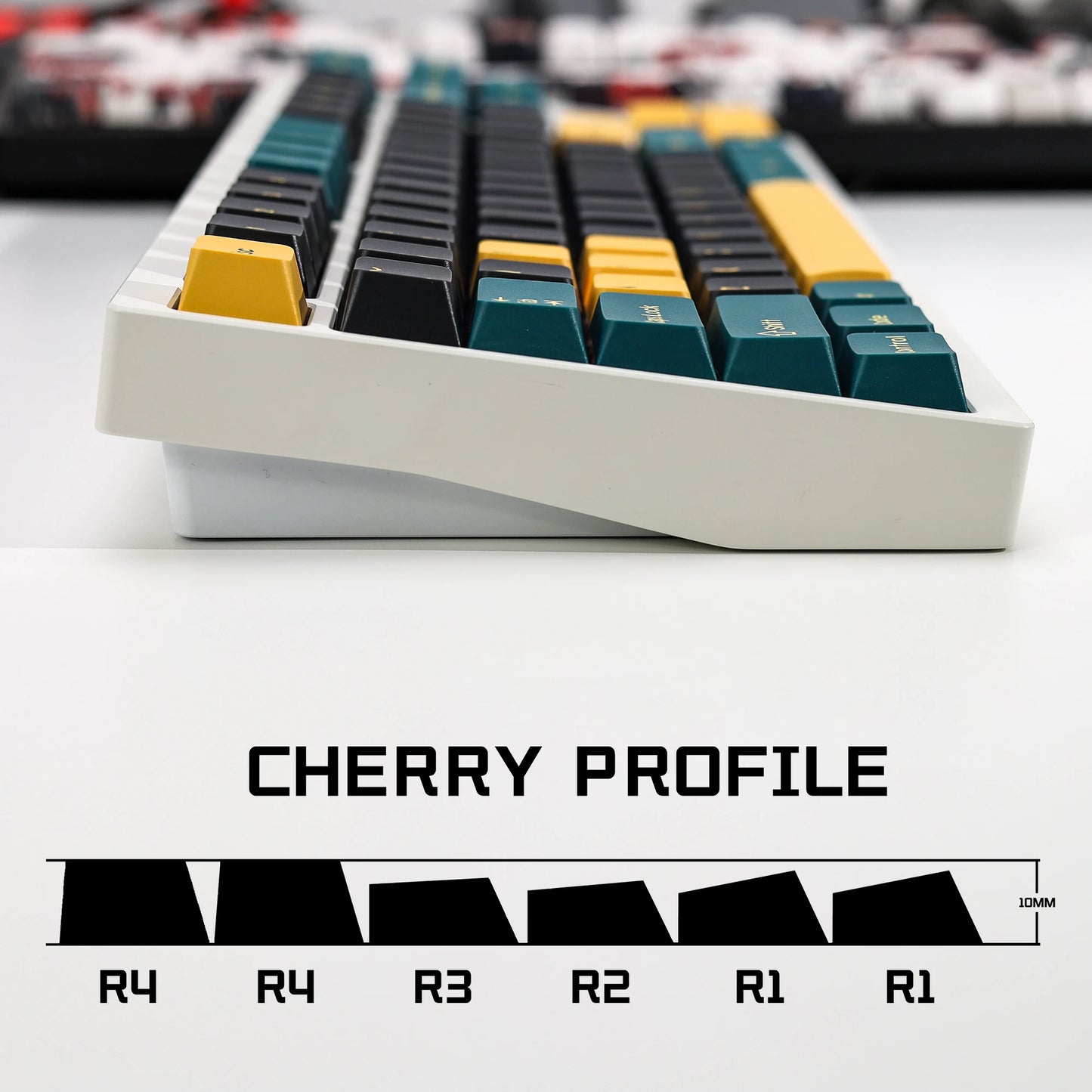 KBDiy GMK MarrsGreen Teclas Retro PBT ISO Double Shot Perfil Cherry para Teclado Mecânico Gaming com Switches MX