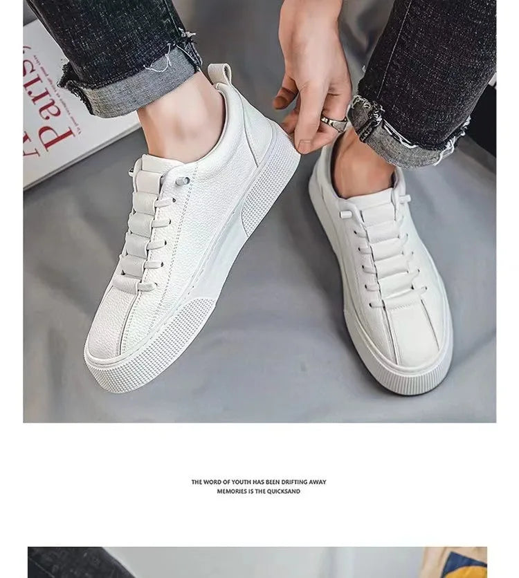 Sneakers da uomo, scarpe casual da uomo, ballerine da uomo, zapatillas da uomo, scarpe leggere in pelle PU traspiranti, scarpe da tennis sportive da uomo bianche