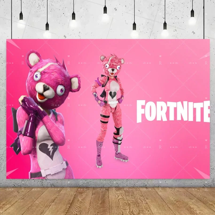 Fortnite Game Theme Birthday Party Decoration Background Fortnite Gamer Banner Boys Girls Photography Supplies Backdrop Kid Gift