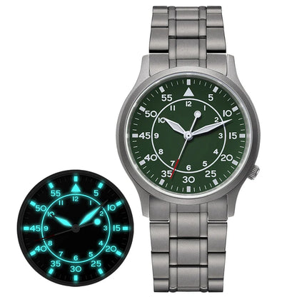 BERNY Titanium Men Quartz Watch AR Coating Sapphire Fashion Wristwatch Luminous VH31 Ultra-thin Wristwatch Waterproof 5ATM Watch