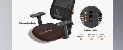 NEWTRAL MAGICH003 Ergonomic Office Chair, Auto-Following Backrest, Adaptive Lower Lumbar Support, Adjustable Headrest Seat Depth