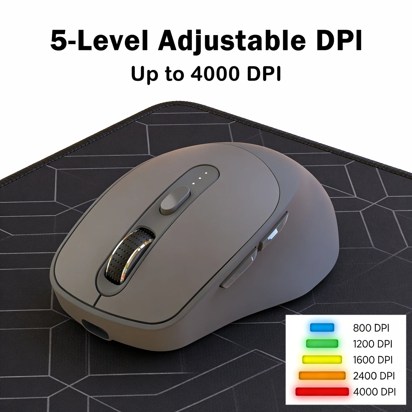 Bezdrátová myš FREEWOLF X7 Bluetooth 2.4G, duální režim, tichá, dobíjecí, 4000DPI, indikátor baterie, ergonomická, pro PC, Mac a notebook