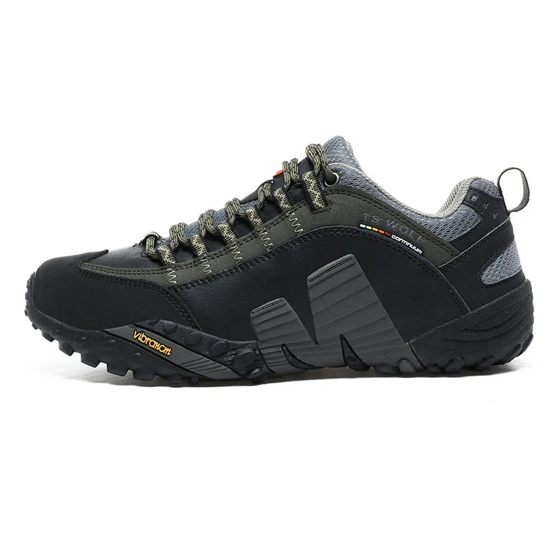 Mountaineering Shoes Men's Genuine Leather Outdoor Sports Anti Slip Mountaineering Hiking Shoes Breathable Tourism Shoes
