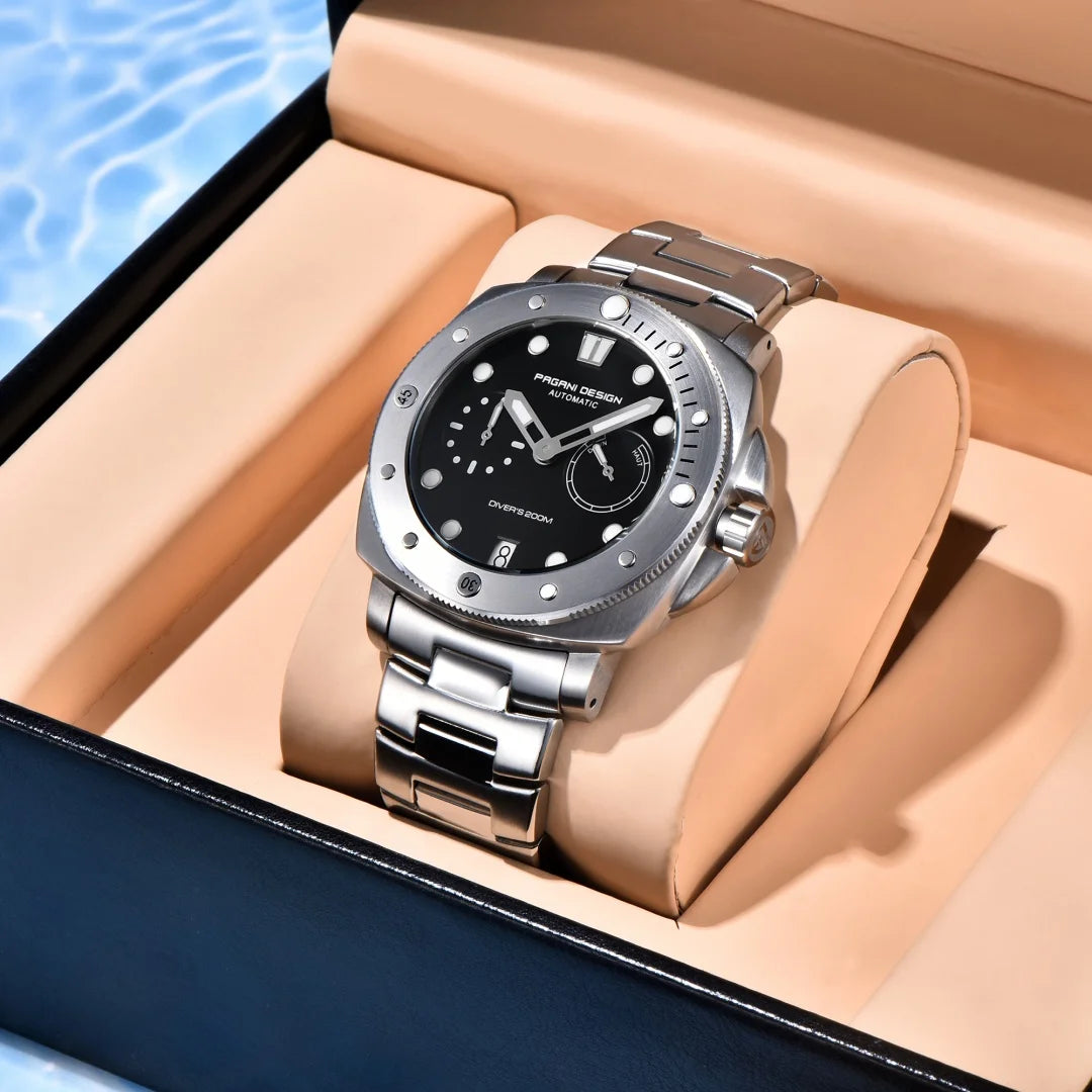 PAGANI DESIGN Men's Watches New Diver Automatic Mechanical Watch Sapphire Stainless Steel Sport 20 Bar Clock