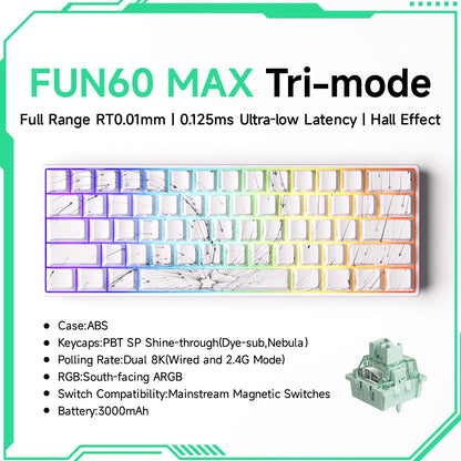 Akko MonsGeek FUN60 PRO&MAX HE Machanical Keyboard Magnetic Switch 60%  Gaming Keyboard Rapid Trigger 8K Custom Keyboard