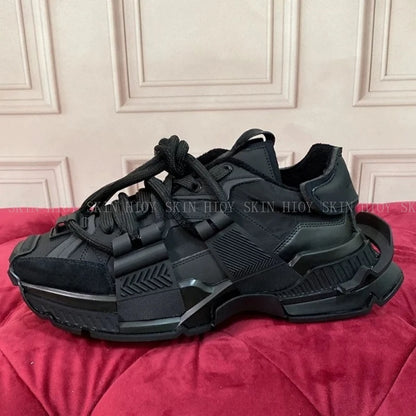 2026 Fashion Women Sneakers Size 35-46 High Quality Platform Sneakers Men Casual Shoes Sports Running Shoes Lace-Up Patchwork