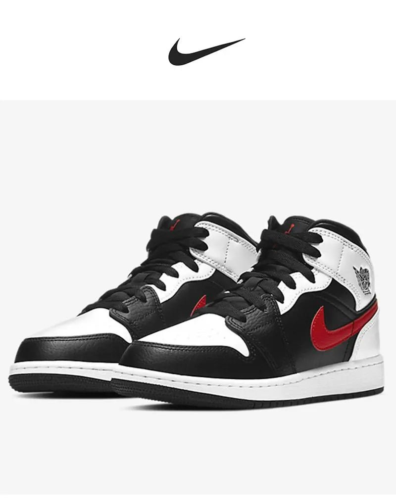 Nike Genuine AIR JORDAN 1 Men's Mid-Top Cushioned Sports Basketball Shoes 554724-075