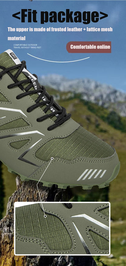 Men's Hiking Shoes Waterproof All-Terrain Outdoor Sneakers Non-Slip for Trekking Camping Tactical Training Outdoor Cycling