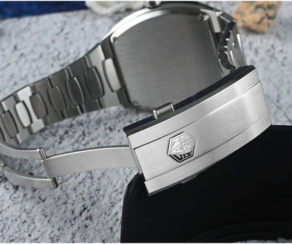 San Martin 39.5mm Tonneau Luxury Men Watch Mineral Dial Casual Sports PT5000 SW200 Automatic Mechanical Sapphire Luminous SN0145