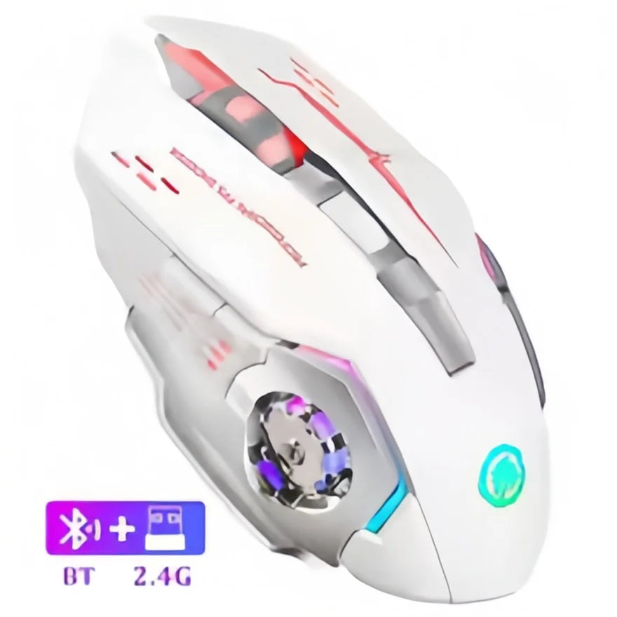 Punjivi bežični gaming miš – tihi Bluetooth/USB, RGB pozadinsko osvjetljenje, e-sport za PC