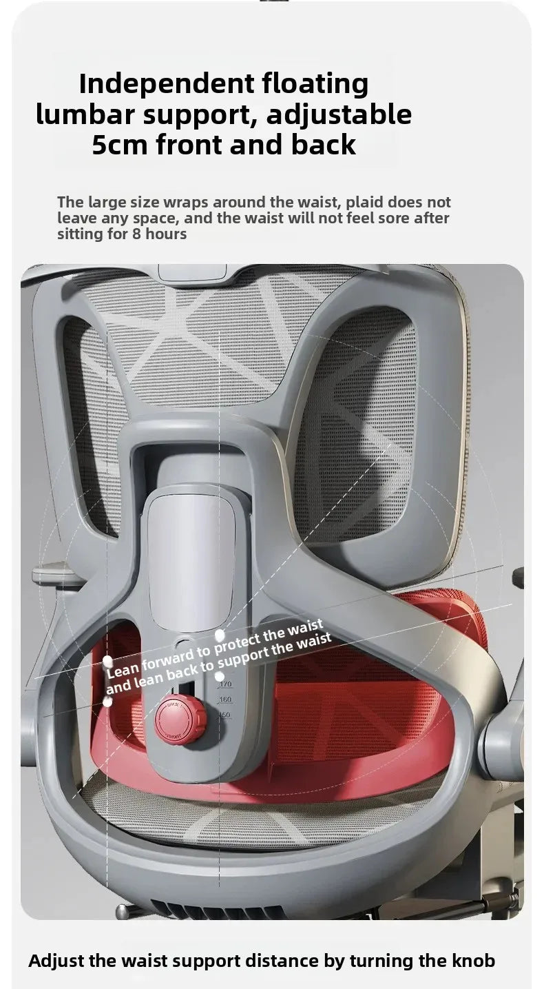 Air Titan kontor- og gamingstol i fuld mesh med ergonomisk lændestøtte i tre zoner til computer- og skrivebordsbrug for studerende, med ventilerende design