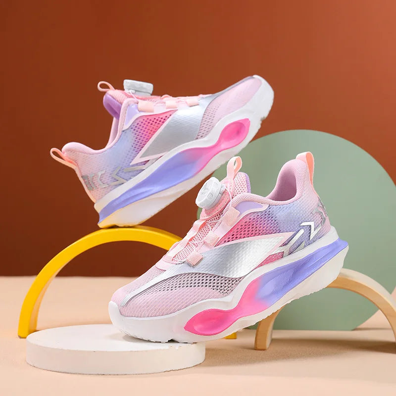 Children's Sneakers Fashion Thick Soft Sole Cushioning Elastic Casual Comfortable Tennis Shoes New Lightweight Mesh Jogging Shoes