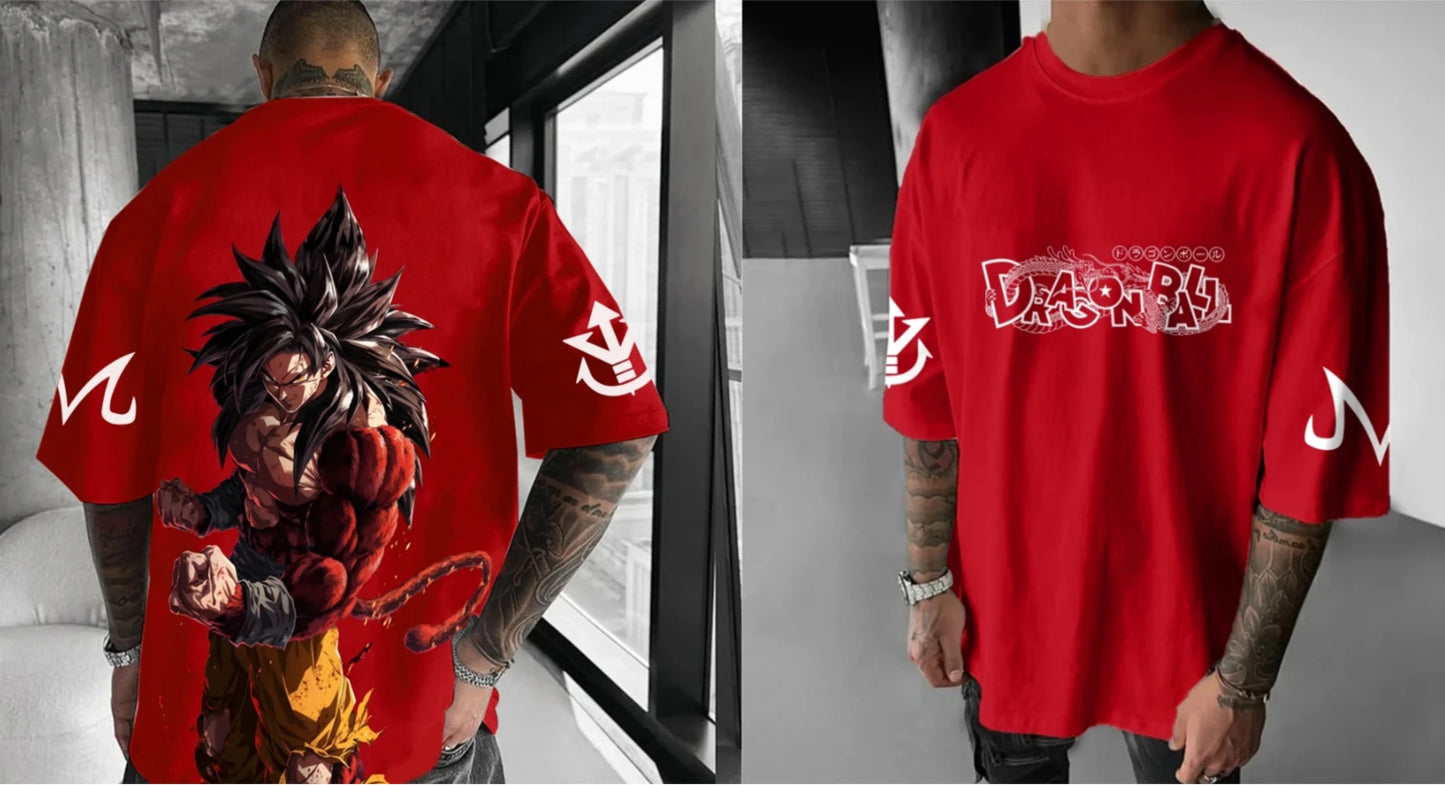 Dragon Ball Anime Super Saiyan 4 T-shirt 2025 Summer Men's and Women's Street Loose Casual Versatile Parent Child Clothing Top