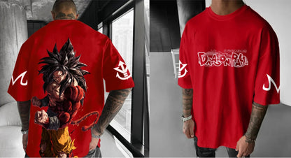 Dragon Ball Anime Super Saiyan 4 T-shirt 2025 Summer Men's and Women's Street Loose Casual Versatile Parent Child Clothing Top