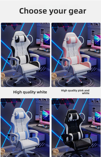 Sedia e-sport da uomo confortevole per sessioni prolungate, sedia da computer reclinabile per il relax, schienale