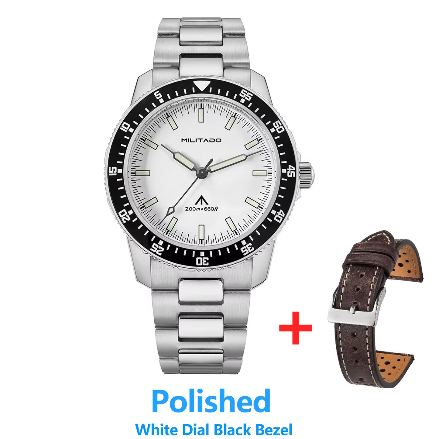 MILITADO ML25 VH31 Sweep Second Quartz Watch Men Swiss Ronda 515 Movement 200m Sapphire Crystal Ceramic Bezel 316L Steel Watches