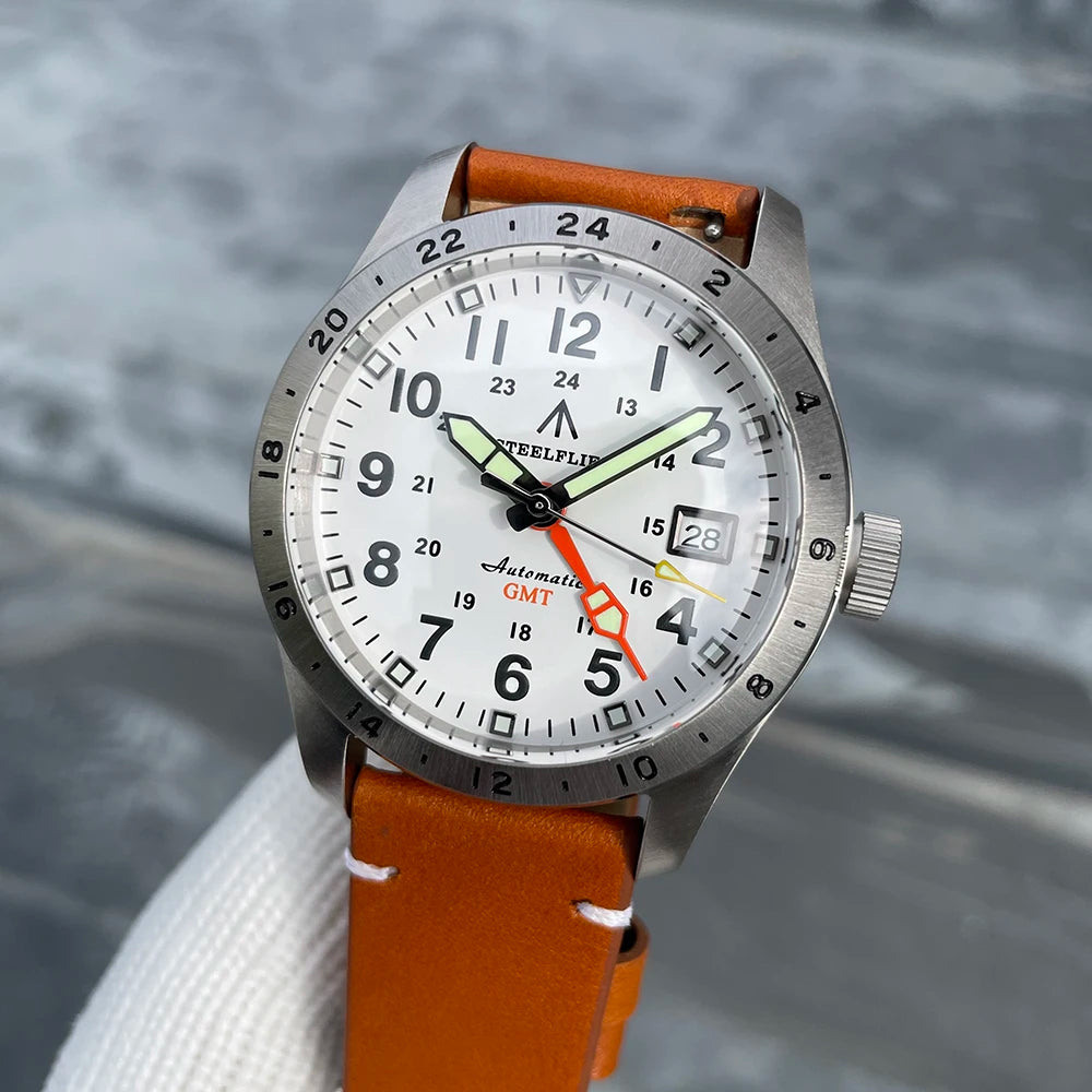 STEELFLIER Official SF792 GMT Mechanische Armbanduhr NH34 Uhrwerk Super BGW9 C3 Leuchtmasse 200M wasserdichte Luxus-Taucheruhr für Herren