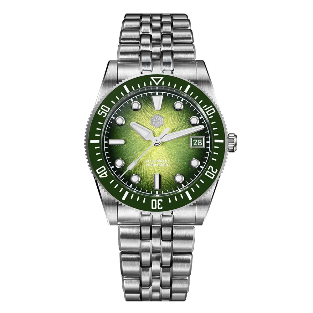 San Martin 37.5mm 40mm Men Diver Watch Miyota 9015 Enamel Dial Luxury Automatic Mechanical Wristwatch Waterproof 200m SN0148