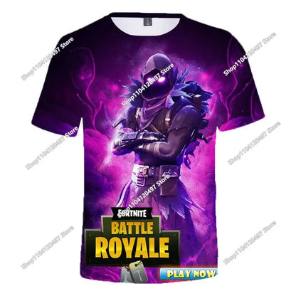 T-shirt 3D Halloween Peely per ragazzi e ragazze, maglietta natalizia Fortnite, Battle Royale Streetwear per bambini, Victory Game, T-shirt da uomo, abbigliamento