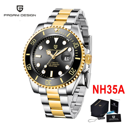 PAGANI DESIGN 2026 New Men's Watches Top Luxury Gold Automatic Mechanical Wrist Watch Men Stainless Steel Waterproof Men Watch