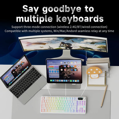 Ajazz AK870 V2 Gaming Mechanical Keyboard Is A Hot-Swaddable RGB Wired Gaming Keyboard Suitable For Various Scenarios On Laptops