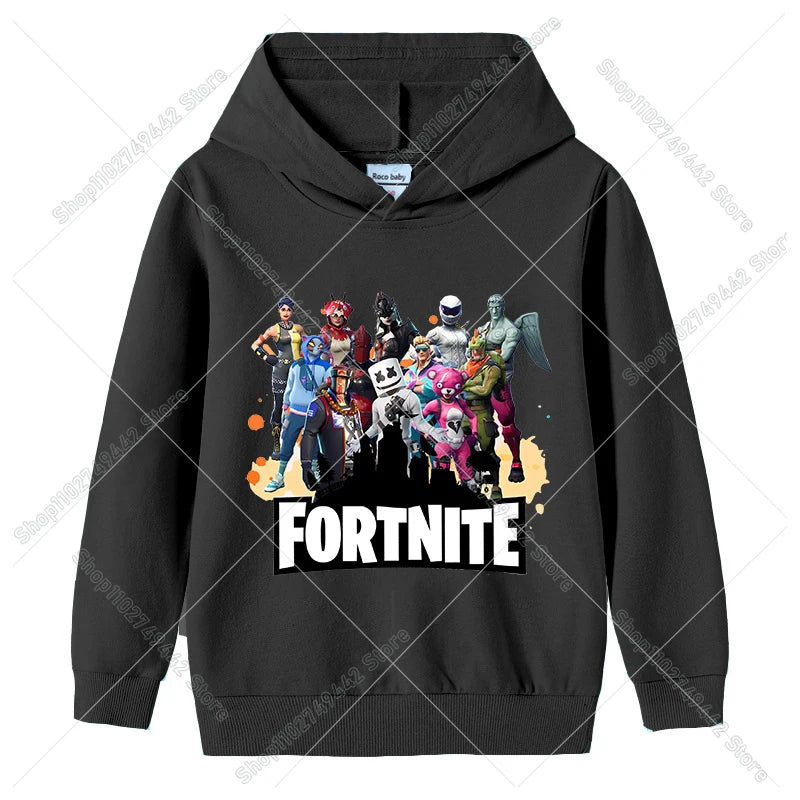 Fortnites Child Hoodies Autumn Hooded Sweatshirt for Boy Girl Thin Tracksuit Long Sleeve Pullover Tops Sportswear Kids Clothes