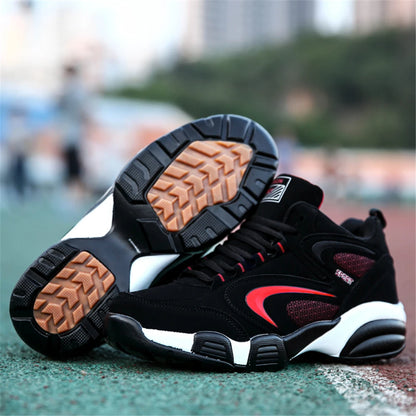 Plus Size Men's Trendy Color Block Sneakers, Comfortable Non-Slip Lace-Up Casual Durable Shoes for Men's Outdoor Activities