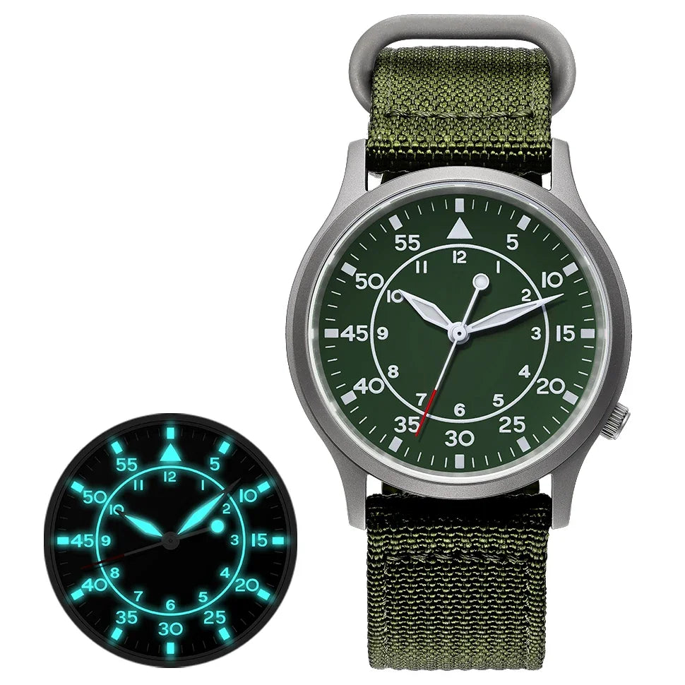 BERNY Titanium Men Quartz Watch AR Coating Sapphire Fashion Wristwatch Luminous VH31 Ultra-thin Wristwatch Waterproof 5ATM Watch