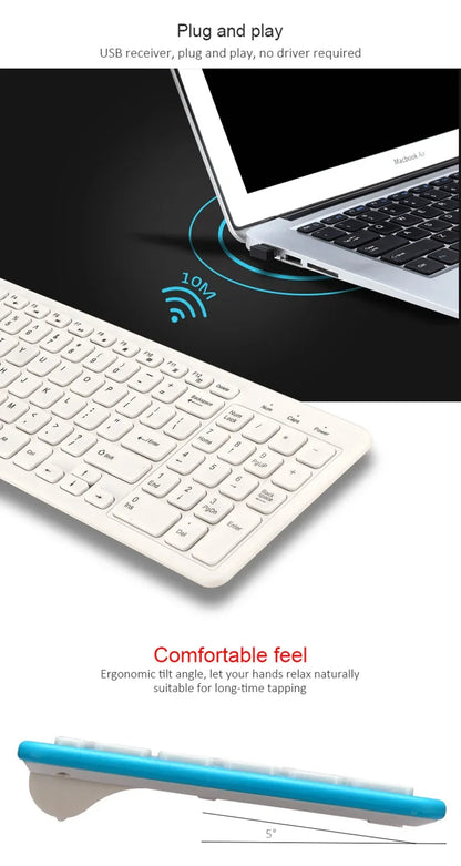 New Wireless 2.4G Keyboard with Numeric Keypad Silent Slim Gaming Keyboard with Mat for Windows Computer Desktop PC Notebook TV