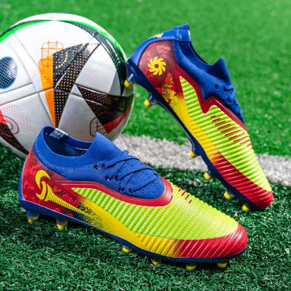 Nouveaux hommes bottes de Football adulte antidérapant Sport de plein air entraînement crampons chaussures de Football garçons longues pointes respirant Match confortable