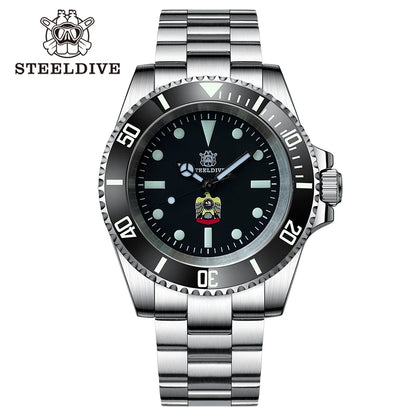 STEELDIVE SD1954 Black Dial 41MM Stainless Steel NH35 Automatic Movement What Ghost Men's 300M Dive Watch Sapphire Glass