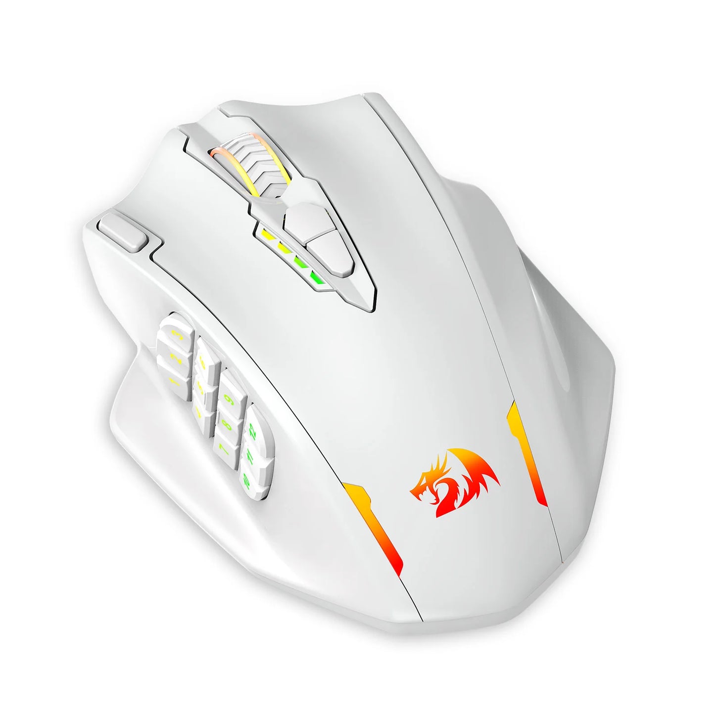 Herní myš Redragon M913, 16000 DPI, kabelová / bezdrátová 2.4Ghz, RGB optická myš pro hráče, 16 programovatelných tlačítek, černo-bílá