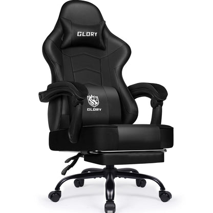 AUTHMIC Gaming Chair Ergonomic Reclining Office Chair with Adjustable Lumbar Support & Headrest High-Back PC Gamer Adults Teen