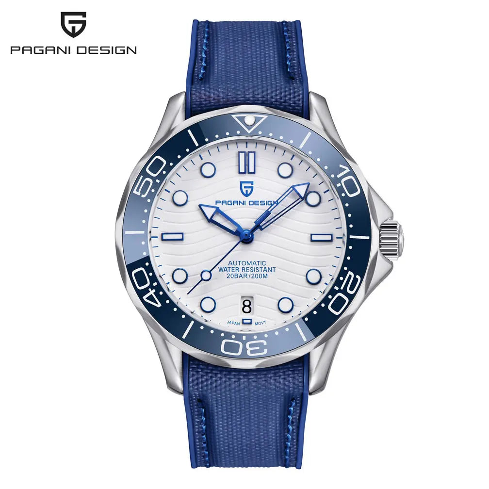 PAGANI DESIGN 2026 New V2 Waves 200M Relógio de mergulho automático masculino de luxo, cristal de safira, relógio de pulso masculino AR