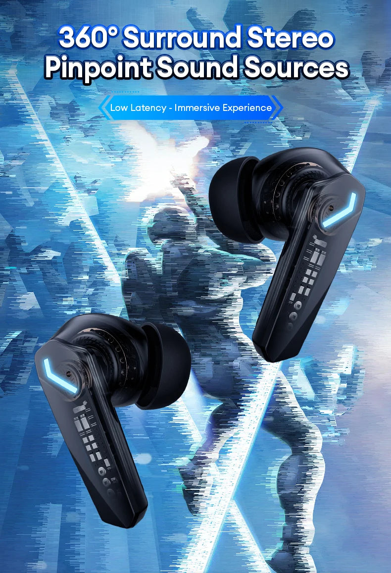 Auriculares sem fios Lenovo GM2 Pro TWS Bluetooth 5.3 – Auriculares HD com controlo tátil e microfone, auscultadores desportivos à prova de água