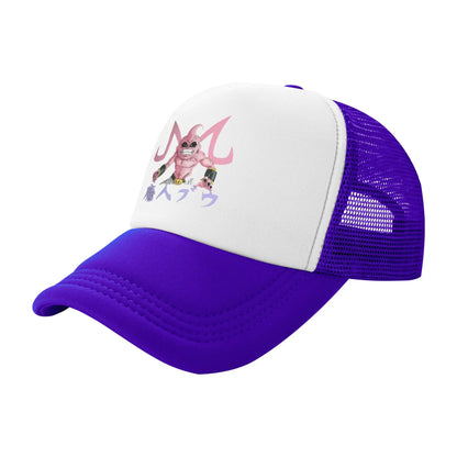 Dragon Ball Kid Buu Trucker Cap Unisex Hats Sun Caps Trucker Cap Adjustable Polyester Mesh Baseball Cap Summer