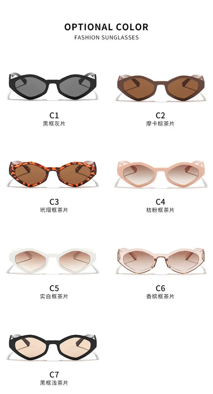 European and American Versatile Irregular Small Frame Sunglasses Fashionable and Trendy UV Resistant Street Photography Glasses