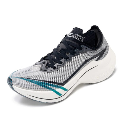 ONEMIX Pantofi de alergare de competiție pentru bărbați, model New Marathon Carbon Plate, profesioniști, cu susținere stabilă, amortizare a șocurilor, ultra-ușori, cu revenire elastică
