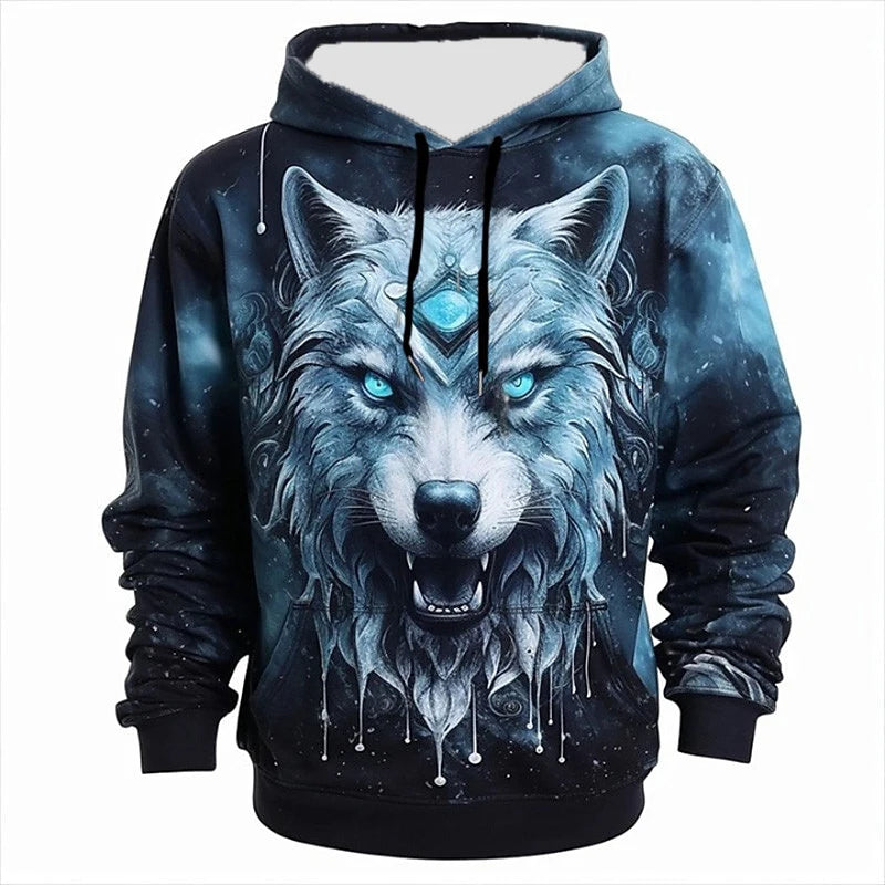 Animal Wolf 3D Print Hoodies Men Women Autumn Fashion Streetwear Oversized Hooded Sweatshirts Pullovers Y2k Tops Unisex Clothing
