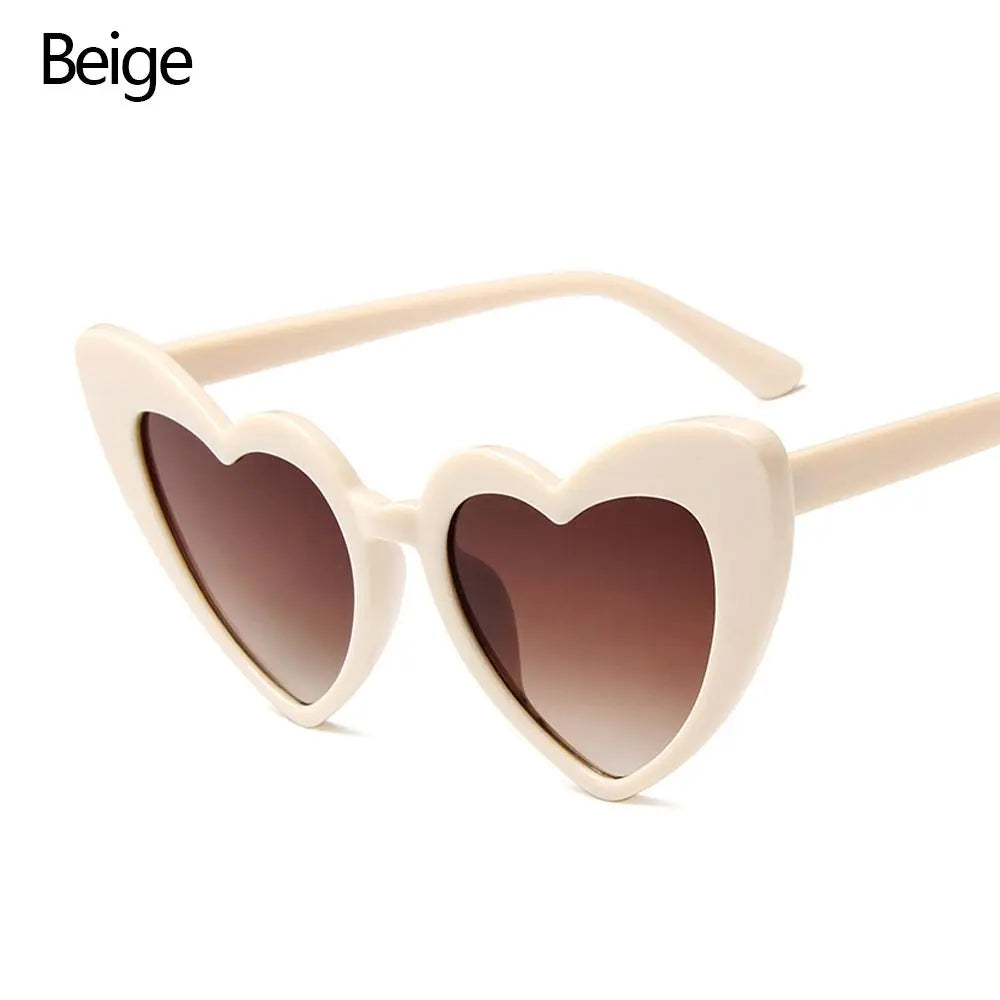 Heart Sunglasses Rimless Metal Frame Heart Shaped Sunglasses Gradient Lens Love Heart SunGlasses Women Eyewear UV400 Protection