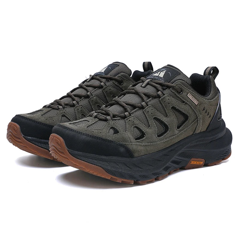 ‌Hikeup Men's Outdoor Hiking Shoes Lightweight Energy Return Trekking Walking Sports Shoes with Strong Grip & Support