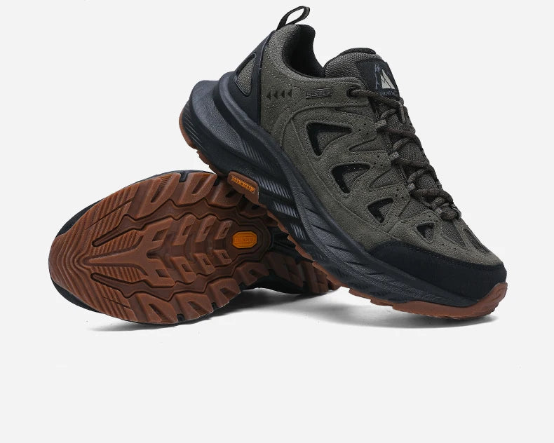 ‌Hikeup Men's Outdoor Hiking Shoes Lightweight Energy Return Trekking Walking Sports Shoes with Strong Grip & Support