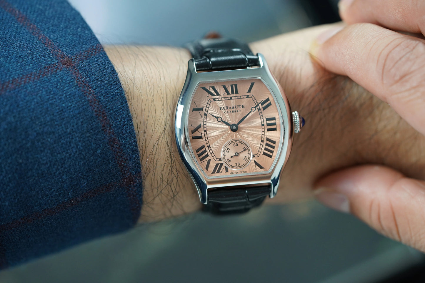 FARASUTE New Classic Hangzhou Customized Movement Manual Mechanical Watch Men's Sapphire Crystal Small Second 50m Waterproof Watch