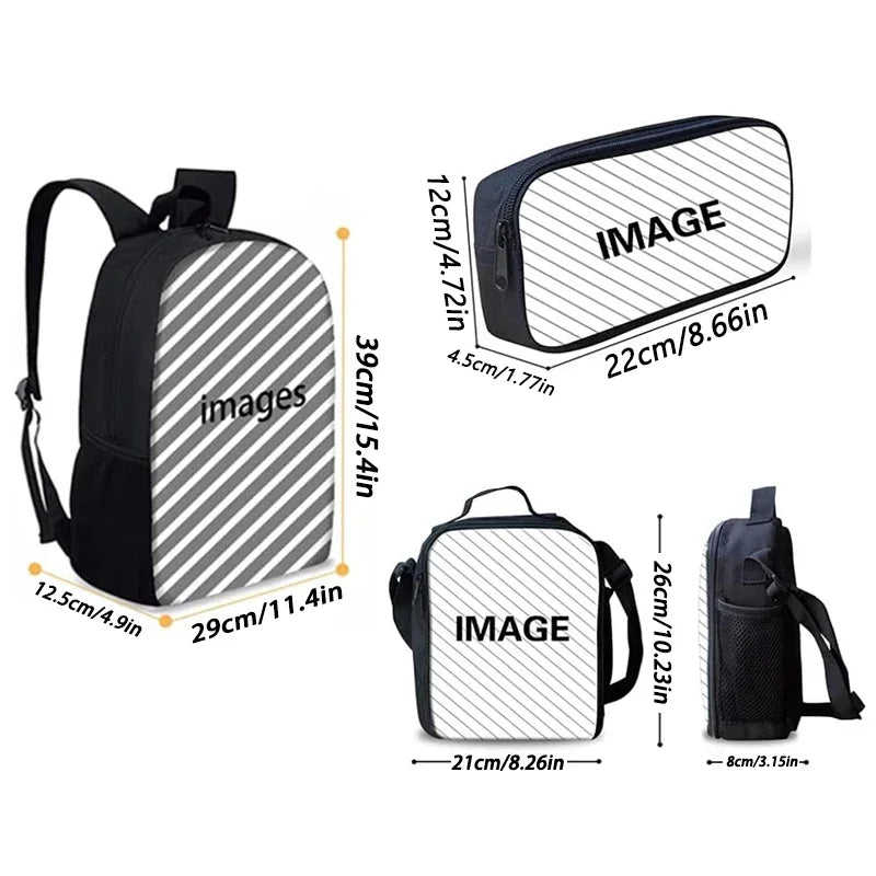Hot Game Child School Backpack with Lunch Bags, Design-F-FortniteS Pencil Bags, School Bags for Boys Girls Best Gift