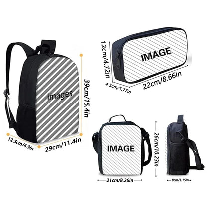 Hot Game Child School Backpack with Lunch Bags, Design-F-FortniteS Pencil Bags, School Bags for Boys Girls Best Gift