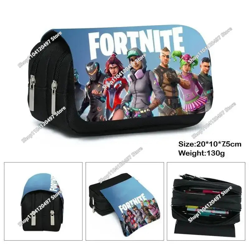 Victory Royale Student Boys Girls Fortnite Capacity Stationery Pencil Case Peely Llama Hero Children's Pen Box Kids Teen Bags