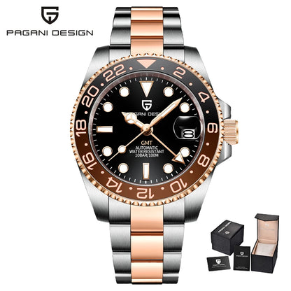 PAGANI DESIGN V3 New 40MM NH34 Original Design GMT Men Mechanical Watch AR Ceramic Bezel Sapphire Automatic Sports Watch for Men