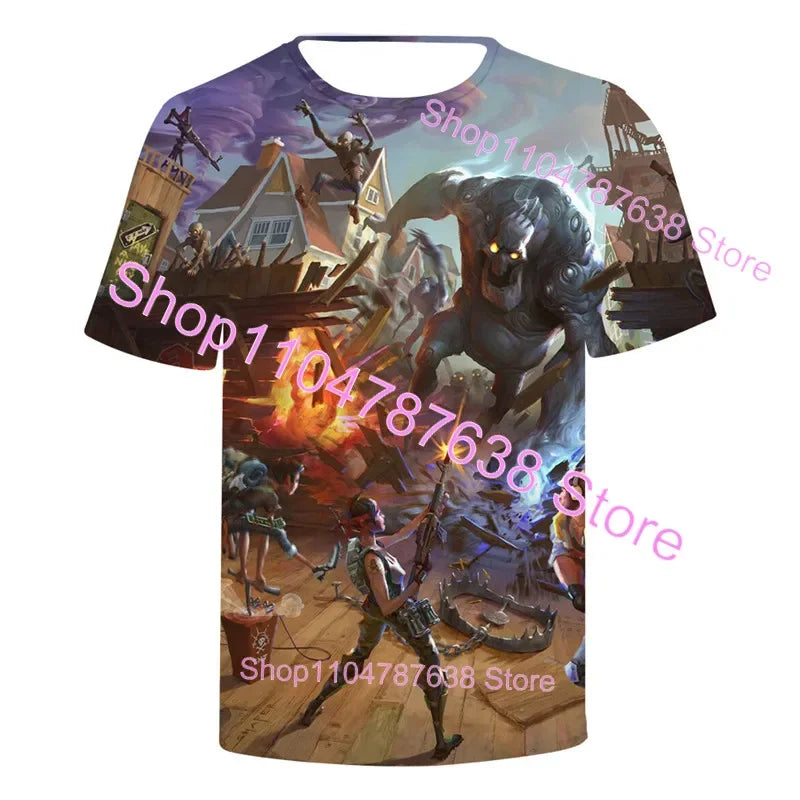 Summer T-shirt Raven Ultima Knight Fortnite T-Shirt, 3D Print Banana Peely Men’s Tee, Battle Royale Game Tops, Birthday Gifts