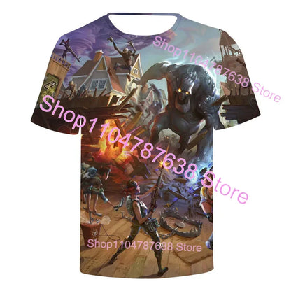 Summer T-shirt Raven Ultima Knight Fortnite T-Shirt, 3D Print Banana Peely Men’s Tee, Battle Royale Game Tops, Birthday Gifts