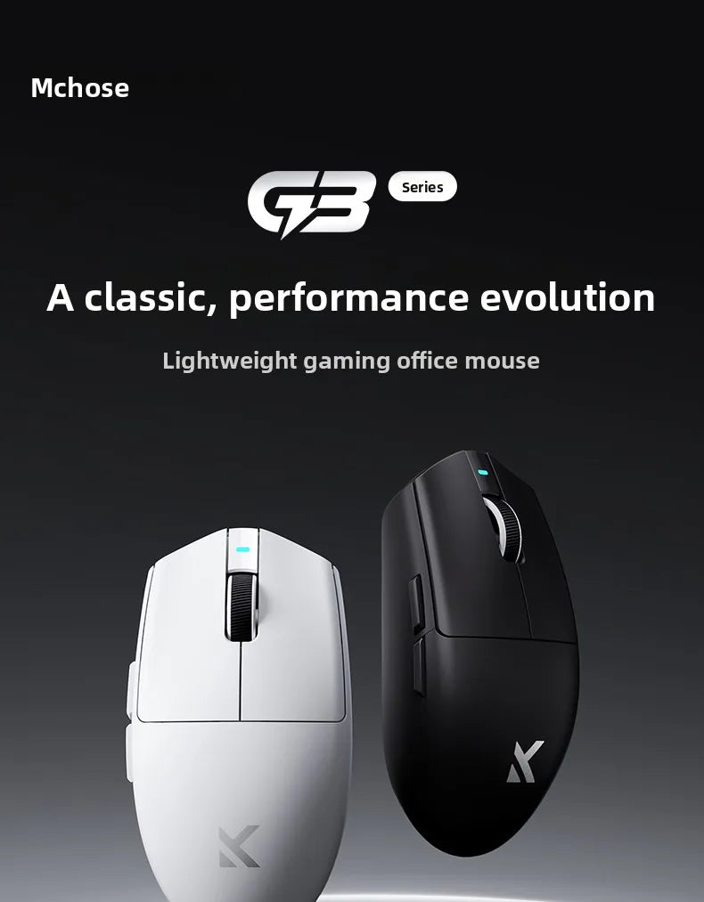 Ratón inalámbrico MCHOSE G3 V2 PRO Bluetooth trimodo ergonómico y ligero para portátil, oficina, gaming y accesorios de ordenador